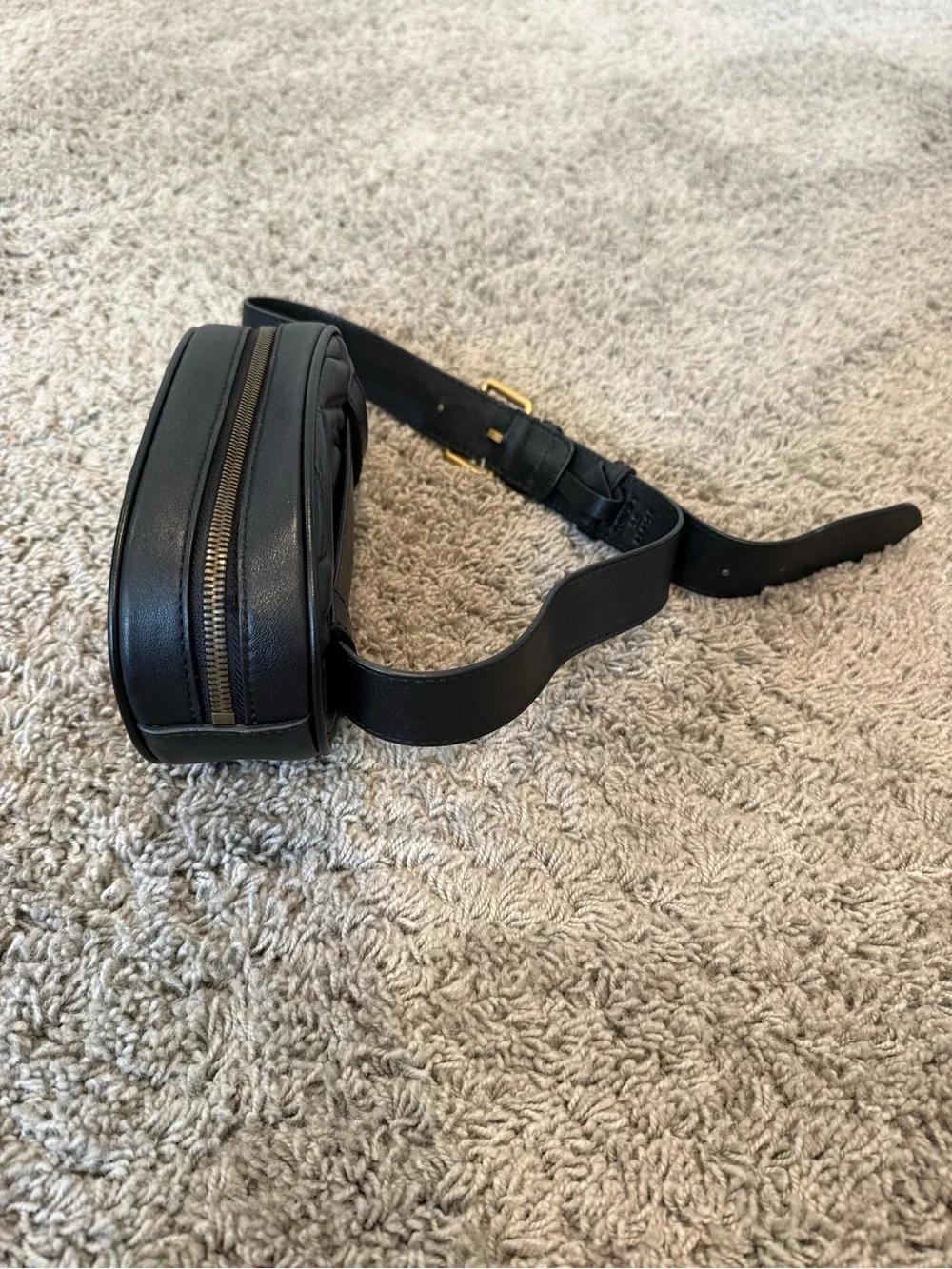 Gucci Marmont Black Quilted Leather Belt Bag